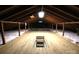 Spacious attic featuring wooden flooring, insulation, beams, and lighting at 1421 Thompson Ave, Charlotte, NC 28216