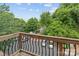 Balcony with black metal railing overlooking parking and mature trees at 1530 S Church St # K, Charlotte, NC 28203