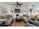 Bright living room with a fireplace, modern decor, and comfortable seating at 1575 Lewis Farm Rd, Kings Mountain, NC 28086