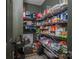Organized pantry with shelving provides ample storage for kitchen essentials and food items at 1575 Lewis Farm Rd, Kings Mountain, NC 28086