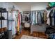 Spacious walk-in closet with organized shelving and hanging space, perfect for wardrobe storage at 1575 Lewis Farm Rd, Kings Mountain, NC 28086