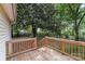Backyard with wooden deck and dense trees at 2214 Grimes St, Charlotte, NC 28206