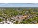 Expansive aerial view of a community surrounded by lush trees and green landscapes on a clear, sunny day at 308 Catawba Ave, Davidson, NC 28036