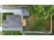 Top-down aerial view of home displaying the roof, backyard, patio, and convenient driveway at 418 Link St, Fort Mill, SC 29715