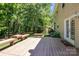 Backyard with deck, bench seating and fenced yard at 4232 Saint Audrey Pl, Charlotte, NC 28269