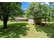 Backyard view including a covered storage area at 128 Wandering Ln, Bessemer City, NC 28016