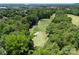 Picturesque aerial view of a lush golf course surrounded by mature trees and greenery at 13837 Grand Palisades Pkwy, Charlotte, NC 28278
