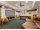 A game room featuring a pool table, a large movie screen, recessed lighting, and comfortable seating at 13837 Grand Palisades Pkwy, Charlotte, NC 28278