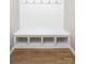Mudroom with bench, hooks and storage at 256 W Waterlynn Rd, Mooresville, NC 28117