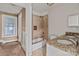 Bathroom with tiled shower and granite vanity at 2809 N Main St, Kannapolis, NC 28081