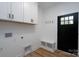 Mud room features overhead cabinets, coat hooks, bench and storage at 315 W Hoke W St, Landis, NC 28088