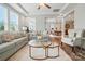 Open-concept living room with dining area and lots of natural light at 4527 Waylon Ave, Fort Mill, SC 29715