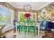 Bright dining area with custom wallpaper, natural light, and decorative furnishings at 469 Valley Run Dr, Waxhaw, NC 28173