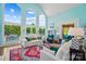 Bright living room boasts large windows, stylish furnishings, and a view of the outdoor terrace at 469 Valley Run Dr, Waxhaw, NC 28173