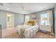 Charming bedroom featuring a plush bed, two nightstands, and an ensuite bathroom at 5666 Stafford Rd # 9, Charlotte, NC 28054