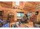 Inviting living room featuring wood accents, a fireplace, and comfortable seating arrangement at 95 Odell Ct, Taylorsville, NC 28681