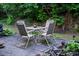 Cozy patio area with outdoor dining set and lush greenery at 95 Odell Ct, Taylorsville, NC 28681