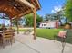 Outdoor patio area with covered seating and backyard views at 107 Pressley St, Clover, SC 29710