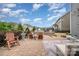 Inviting backyard with a stone fire pit, hot tub, and seating, perfect for entertaining at 1111 Thessallian Ln, Indian Trail, NC 28079