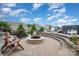 Inviting backyard with a stone fire pit, hot tub, and seating, perfect for entertaining at 1111 Thessallian Ln, Indian Trail, NC 28079