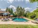 Inviting in-ground pool with lounge chairs and an outdoor kitchen area at 1404 Lookout Cir, Waxhaw, NC 28173
