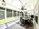Relaxing screened porch with ceiling fan, perfect for enjoying the outdoors in comfort and style at 16012 Caranna Ct, Charlotte, NC 28277