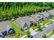 Aerial view of a suburban neighborhood showcasing well-maintained homes and green spaces at 1905 Tranquility Blvd, Lancaster, SC 29720