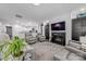 Open living room featuring plush seating, a fireplace, and modern decor at 1905 Tranquility Blvd, Lancaster, SC 29720