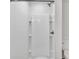 A bright white walk-in shower with a sleek design and modern fixtures at 1935 St Mark St, Charlotte, NC 28216