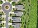 An overhead view displays landscaped backyards and a cul-de-sac in the Carolina Orchards community at 2364 Delaney Dr, Fort Mill, SC 29715