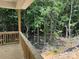 View from a wooden back porch with railings looking into a wooded area at 2924 Noritake Trl # 67, Albemarle, NC 28001