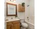 Well-maintained bathroom with a shower-tub combo, vanity, and neutral finishes at 3066 Orion Dr, Fort Mill, SC 29707