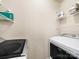 Functional laundry area with shelving and modern, front-load washing machines at 3446 Broadwick St, Charlotte, NC 28213