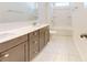 Bathroom featuring double vanity and tub/shower combo at 3719 Wave Rock Ct, Fort Mill, SC 29707