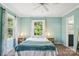 Serene bedroom featuring multiple windows, ceiling fan, and colorful accents at 3810 Selwyn Farms Ln # 3, Charlotte, NC 28209