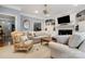 Comfortable living room featuring a fireplace, built-in shelving, and cozy seating arrangement at 3909 Black Sycamore Dr, Charlotte, NC 28226