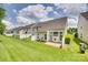 Overhead backyard shot showcases the outdoor patio, the well-manicured lawn, and the home's back exterior at 622 Bayou Cir, Clover, SC 29710
