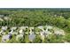 Aerial view of neighborhood with mature trees behind the homes, showcasing its peaceful, verdant location at 8840 Mullis Forest Ct, Mint Hill, NC 28227