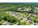 Expansive aerial view of a residential neighborhood with tree-lined streets and well-manicured lawns, offering a serene setting at 8840 Mullis Forest Ct, Mint Hill, NC 28227