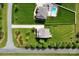 Aerial shot showcasing the homes, surrounding landscaping, well-manicured lawns, and neighborhood layout at 104 Rockridge Point Dr, Mooresville, NC 28117