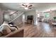 Inviting living room open to the kitchen and dining area, perfect for entertaining at 11850 Sugar Hill Rd, Davidson, NC 28036