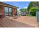 Outdoor deck featuring a table and chairs, with access to backyard play area at 1609 Troy Rd, Shelby, NC 28150