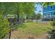 Fenced backyard with a grass yard and an iron gate at 331 Solomon St, Charlotte, NC 28216