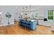 Modern kitchen with a blue island, stainless steel appliances, and ample counter space at 331 Solomon St, Charlotte, NC 28216