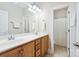This bathroom features double vanities and a shower/tub with tile flooring at 6795 Montgomery Rd, Lake Wylie, SC 29710