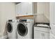 Convenient laundry room with washer, dryer, sink and storage space at 7362 Overjoyed Xing, Charlotte, NC 28215