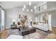 Spacious living room featuring vaulted ceilings, fireplace, and modern decor at 7513 Lancaster Hwy # 6, Waxhaw, NC 28173