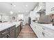 Modern kitchen featuring an island, stainless steel appliances, and sleek white cabinets at 9109 Liberty Hill Dr, Mint Hill, NC 28227