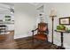 Cozy sitting area with hardwood floors, neutral walls and inviting decor at 134 Snowbird Loop, Statesville, NC 28625