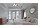 Spacious bedroom with trey ceiling, chair rail, and multiple windows creating a bright, airy atmosphere at 1508 Avalon Oaks Ct, Dallas, NC 28034